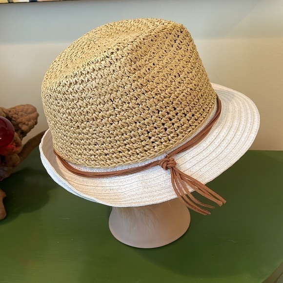 Beach by Flora Bella  tan and white straw hat
